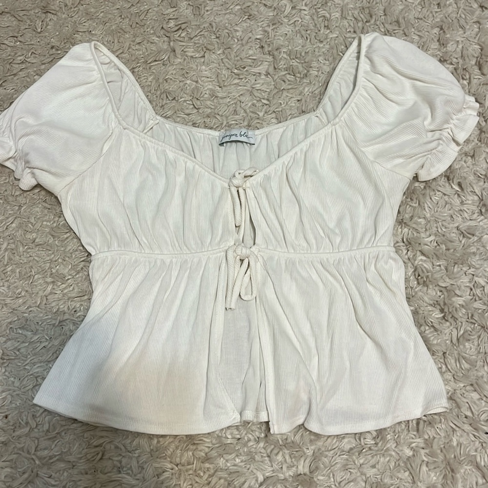 Cute white top, size small, lightly worn